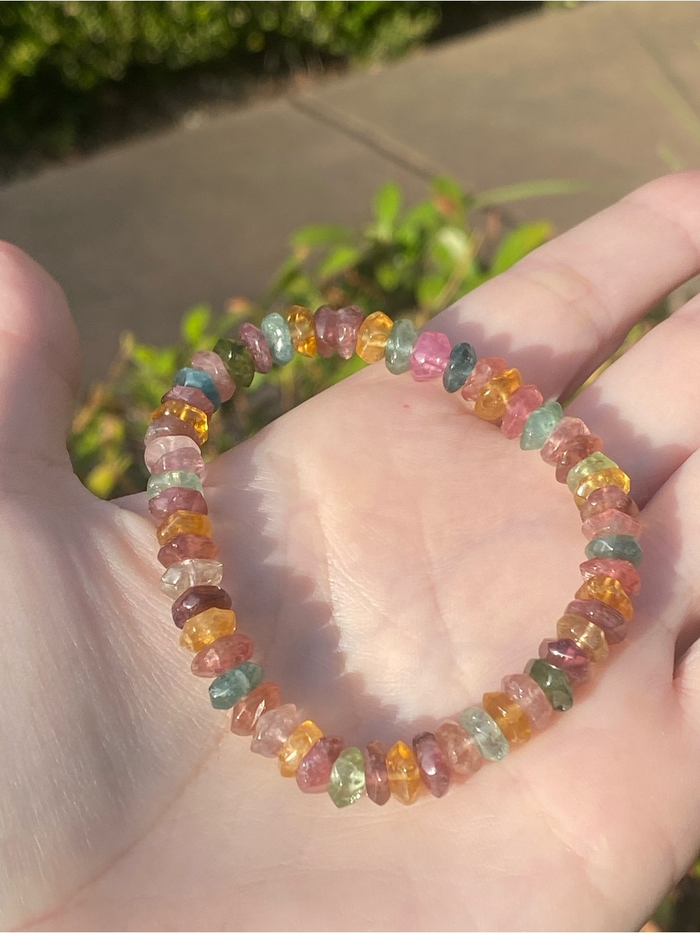 Natural Multicolor Tourmaline Bracelet Stretch 5–6mm Watermelon Gemstone
